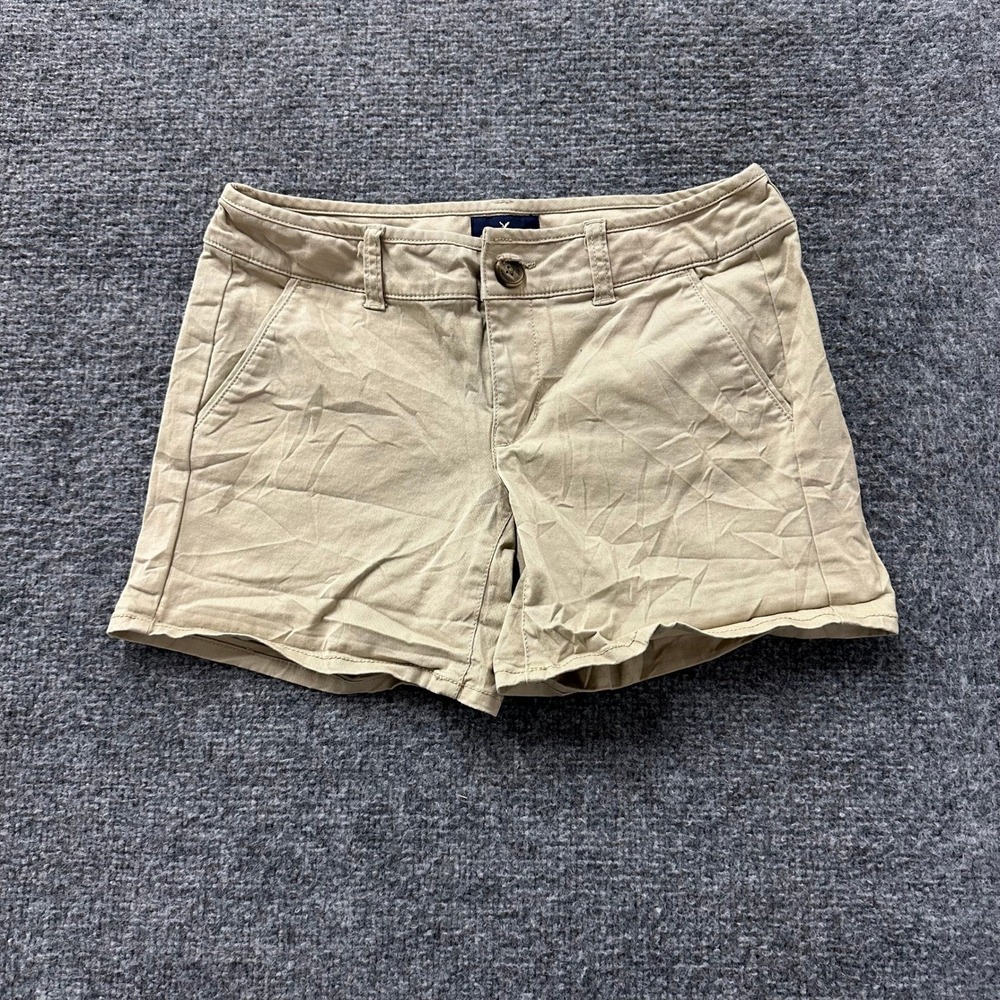American Eagle Shorts Womens Size 2 Khaki Chino Stretch Casual Classic Summer